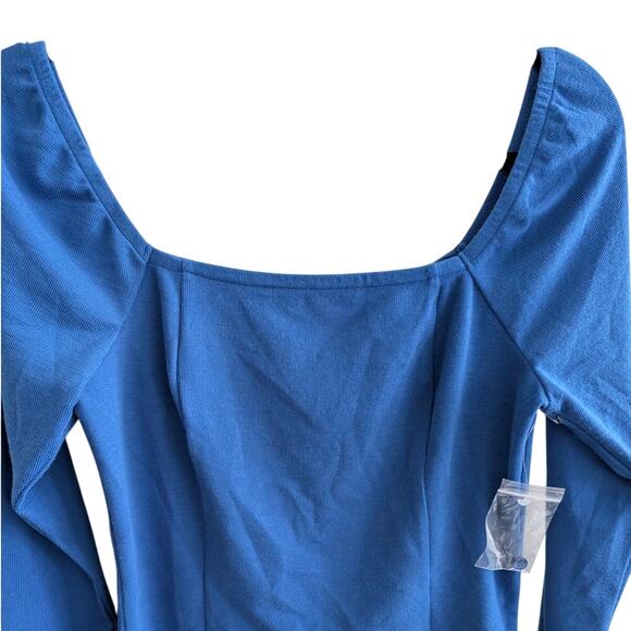 Treasure & Bond Women's Square Neck Pullover Top Long Sleeve Blue Size S - Picture 2 of 9